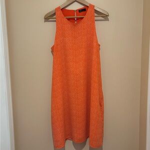 GAP Bright Orange Chevron Midi Dress